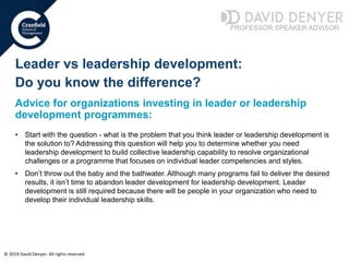 Leader vs Leadership Development | PPTX
