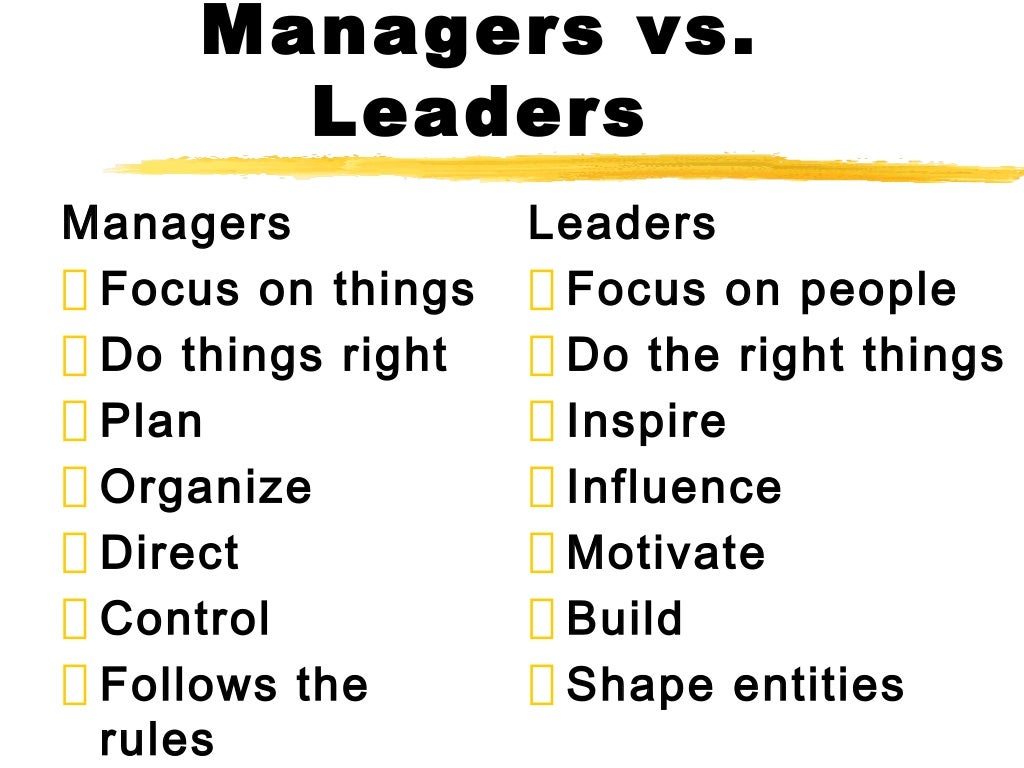 Leader vs manager