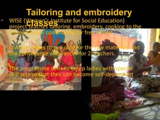 Looking for your supportWho Are we?LEAD Foundation is a completely volunteer driven NGO (Registered Public Charitable Trust) wherein a group of like-minded people viz. young working professionals, house-wives, students and senior citizens have united by the desire to educate and thereby, change destinies of the lesser fortunate ones.