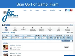 Sign Up For Camp: Form
 