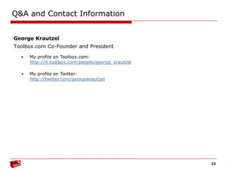 Shift #1: Increase in Consumption of UGC (Trend)7Trend: consistent increase in social media consumption across IT job rolesHow many hours during an average week do you spend online consuming or participating in the following media types? Source: Toolbox.com/PJA IT Social Media Index, Wave 4, June 2009