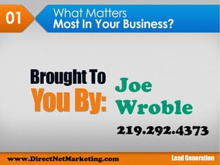 Joe
                         Wroble
                         219.292.4373

www.DirectNetMarketing.com
 