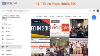 #2. Tối ưu Maps chuẩn SEO
 Cập nhật thông tin
 
