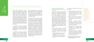 Framework for Eliminating Lead Paint 4 The standard 
Many highly industrialized countries 
enacted laws, regulations or mandatory 
standards to protect the health of their 
people in the 1970s and 1980s. These 
laws generally prohibit the manufacture, 
import, sale or use of lead paint for 
interiors or exteriors of homes, schools 
and commercial buildings. The standard 
adopted by the United States imposes an 
upper limit of 90 parts per million (ppm) 
on total lead (dry weight) for house paints 
and many other paint categories. Other 
countries have adopted mandatory limits 
in the range of 90 to 600 ppm total lead 
(dry weight). 
In compliance with these regulations, 
manufacturers in highly industrialized 
countries have for many years produced 
decorative paints without adding lead 
compounds. 
In contrast, paint testing campaigns 
show that where no national law, binding 
regulation, or other legal instrument 
specifically forbids it, some or most of 
the tested brands of oil-based (enamel) 
decorative paints for sale on the national 
market contained lead in concentrations 
greater than 1,000 ppm and often greater 
than 10,000 ppm. This suggests that 
national laws, binding regulations, or 
other legal instruments are the key tool for 
controlling the lead content of the paints 
on domestic markets. 
Until recently, many international experts 
in the field of chemical safety mistakenly 
believed that lead paints for household use 
were no longer commonly manufactured 
and sold; that paint companies 
everywhere had largely stopped adding 
lead pigments and lead driers to their 
decorative paints. As recently as 2006 
when governments adopted the Strategic 
Approach to International Chemicals 
Management (SAICM), an overarching 
policy strategy to protect human health 
and the environment from exposure to 
toxic chemicals, no one thought to identify 
lead in paint as an exposure source. Since 
then, however, this omission has been 
addressed and lead in paint is now an 
emerging policy issue of SAICM and thus 
of priority concern. 
International Framework for Lead Paint 
Elimination: Global Alliance to Eliminate Lead 
Paint (GAELP) 
At the second session of the International 
Conference on Chemicals Management 
(ICCM) held in 2009, several chemical 
issues were identified by consensus 
to be international priority issues of 
concern. One of these emerging policy 
issues is lead in paints.26 In response to 
the ICCM decision, the United Nations 
Environment Programme (UNEP) and the 
World Health Organization (WHO) jointly 
initiated a global partnership to eliminate 
the use of lead compounds in paints in 
order to protect public health and the 
environment. This partnership is called 
the Global Alliance to Eliminate Lead Paint 
(GAELP).27 
In 2012, the third meeting of the ICCM 
held in Nairobi agreed by consensus 
to call upon governments, civil society 
organizations, and the private sector 
26 ICCM2 omnibus resolution II/4 on emerging policy issues, 
(http://www.saicm.org/images/saicm_documents/iccm/ 
ICCM2/ICCM2%20Report/ICCM2%2015%20FINAL%20 
REPORT%20E.doc) 
27 The Global Alliance to Eliminate Lead Paint web page can 
be found at: http://www.unep.org/hazardoussubstances/ 
LeadCadmium/PrioritiesforAction/LeadPaints/tabid/6176/ 
Default.aspx 
to contribute to GAELP in various ways 
including:28 
• Raising awareness about the toxicity 
to human health from lead in paint 
including for young children, paint 
users, and the workers in paint 
production facilities 
• Filling information gaps by testing 
paints for their lead content in 
countries where little or no data are 
available 
• Promoting national regulatory 
frameworks, as appropriate, to stop 
the manufacture, import, export, sale 
and use of lead paints and products 
coated with lead paints 
• Encouraging paint manufacturing 
companies to substitute lead 
compounds added to paint with safer 
alternatives and 
• Establishing prevention programs 
to reduce exposure in and around 
housing, childcare facilities, schools 
and other buildings where lead paint 
has been used in the past. 
28 ICCM3 meeting report; III/2 on emerging policy issues, Lead 
in Paint (http://www.saicm.org/images/saicm_documents/ 
iccm/ICCM3/K1283429-%20SAICM-ICCM3-24%20-%20 
Report%20-%20%20advance.doc) 
adopted by the 
United States 
imposes an upper 
limit of 90 parts 
per million (ppm) 
on total lead 
(dry weight) for 
house paints and 
many other paint 
categories. 
30 31 
 