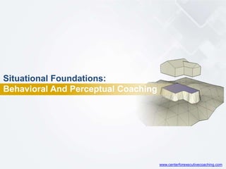 Situational Foundations:
Behavioral And Perceptual Coaching
www.centerforexecutivecoaching.com
 