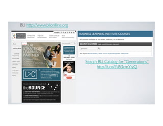 BLI http://www.blionlline.org	

	


Search BLI Catalog for “Generations”	

http://t.co/iN53cmYiyQ	

	


 