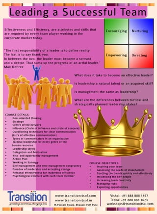 Leading A Successful Team