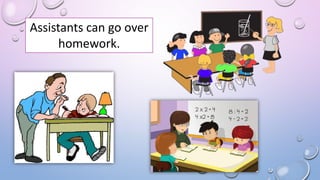 Assistants can go over
homework.
 