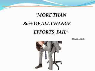 “MORE THAN
80% OF ALL CHANGE
EFFORTS FAIL”
David Smith
 