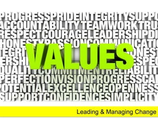 Leading & Managing Change 8 
 