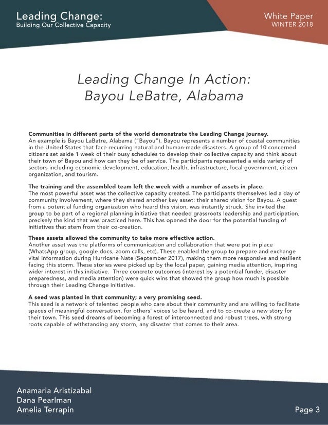 Example of change leadership image
