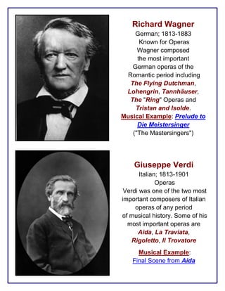 Leading Composers Of The Romantic Period