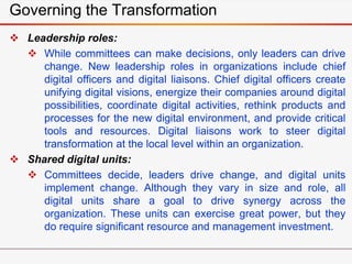 • New ways of working
• Rethinking
infrastructure /
replatforming
IT Business
Relationship
Digital
Platform
Digital
Skills...