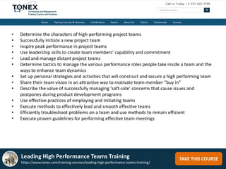 Leading high performance teams training | PPTX