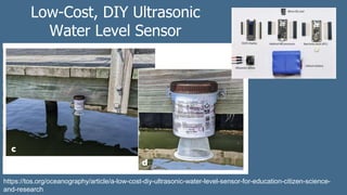 Low-Cost, DIY Ultrasonic
Water Level Sensor
https://tos.org/oceanography/article/a-low-cost-diy-ultrasonic-water-level-sensor-for-education-citizen-science-
and-research
 