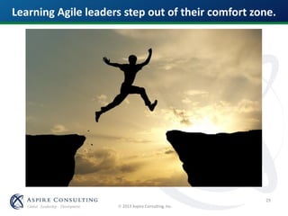  2013 Aspire Consulting, Inc.
29
Learning Agile leaders step out of their comfort zone.
 