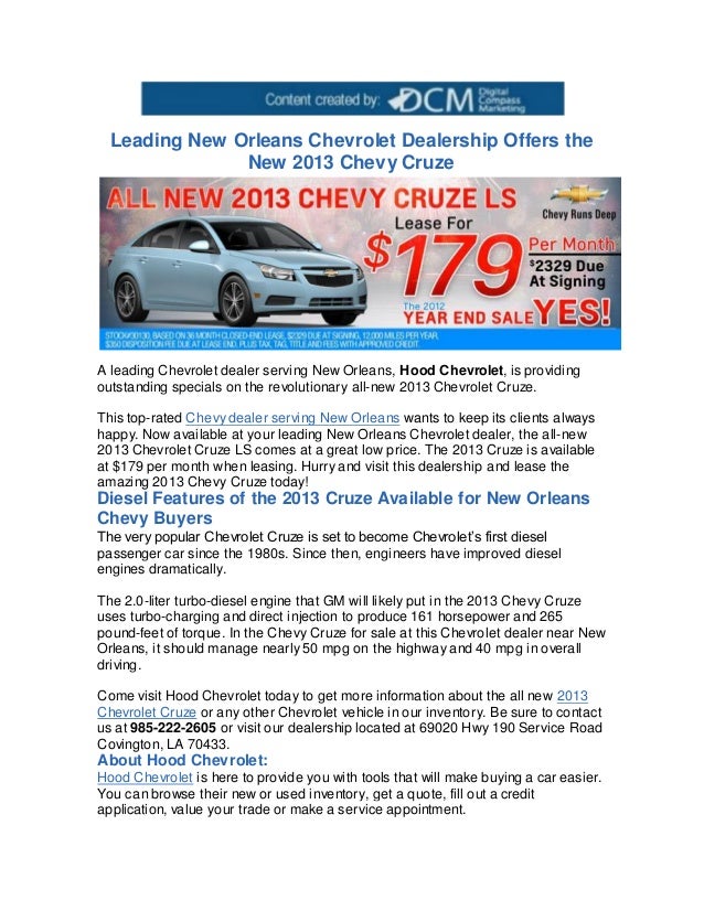 Chevy Cruze Diesel For Sale >> Leading New Orleans Chevrolet Dealership Offers The New 2013 Chevy Cruze Diesel For Sale >> Leading New Orleans Chevrolet Dealership Offers The New 2013