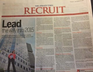 Leading the Way into 2015 - The Straits Times - 30 Dec 2014