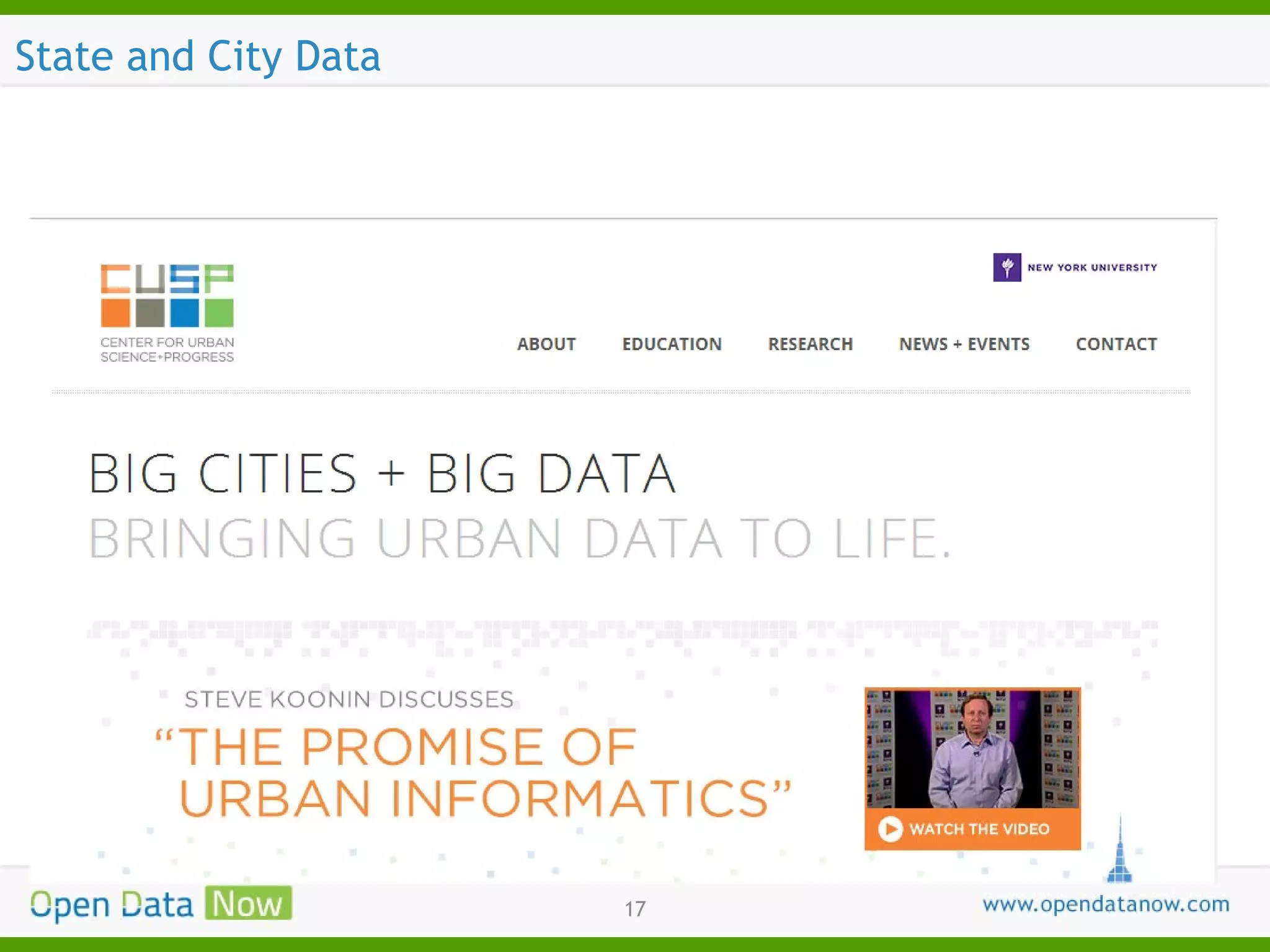 State and City Data

17

 