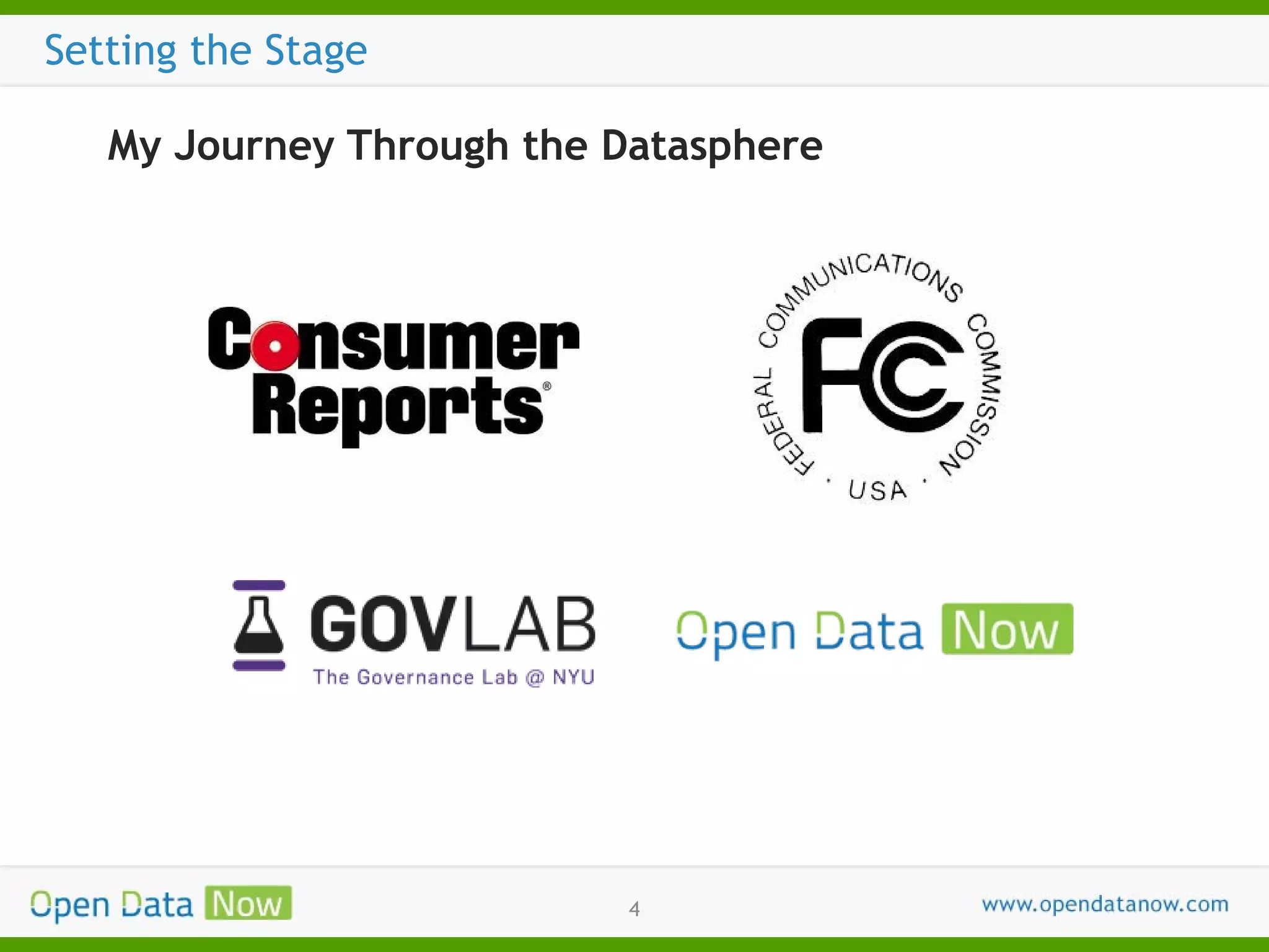 Setting the Stage
My Journey Through the Datasphere

4

 