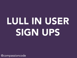 LULL IN USER
SIGN UPS
@compassioncode
 