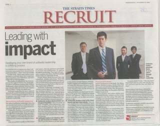 Leading with Impact (Authentic Leadership)   ST Recruit - 29 Oct 2014