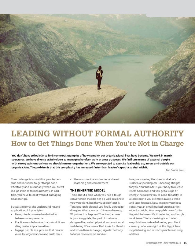 Leading Without Formal Authority