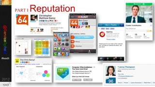 •

Did you listen to music if it was streamed and consumed via frictionless sharing

•

Does the location exist, if it’s not in GPS, social media?

•

Is something worth going to, if no one has photographed it or commented on it.

•

Is it still exercise if you forget your tracker.

•

Does your deep sleep as restful if not recorded?

•

Most folks will physically stop moving to use their phone.

•
14

Are events real if you don’t check in?

•

#Pink13

@servicesphere
http://bit.ly/re

Humanity In Action

Vacations don’t exist until the photos are shared.

•

No Reviews on an item, it’s not even considered. BMC Software, Inc
© Copyright 11/7/13

 
