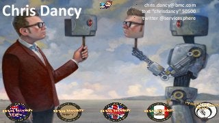 Chris Dancy

38

•
•
•

© Copyright 11/7/13 BMC Software, Inc

chris.dancy@bmc.com
text “chrisdancy” 50500
twitter @servicesphere

 