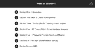 1 Section One - Introduction
2 Section Two - How to Create Pulling Power
3 Section Three - 5 Principles for Creating a Lea...