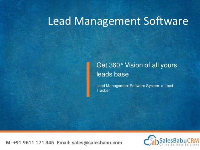 salesbabu lead management software system a lead tracker lead tracker