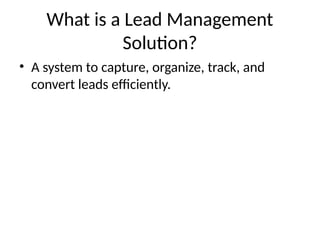 Lead Management Solution – A Smarter Lead Manager System for Business ...