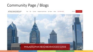 Community Page / Blogs
Reph – need
sample web
page with this
stuff
 