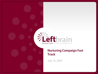 Nurturing Campaign Fast
Track
July 14, 2009
 