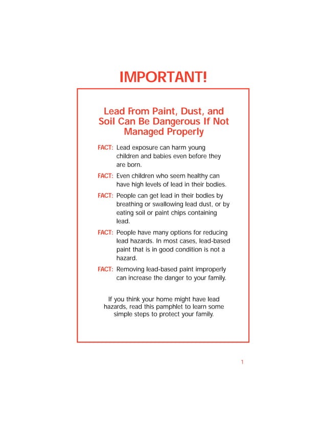 Lead Paint Epa Brochure