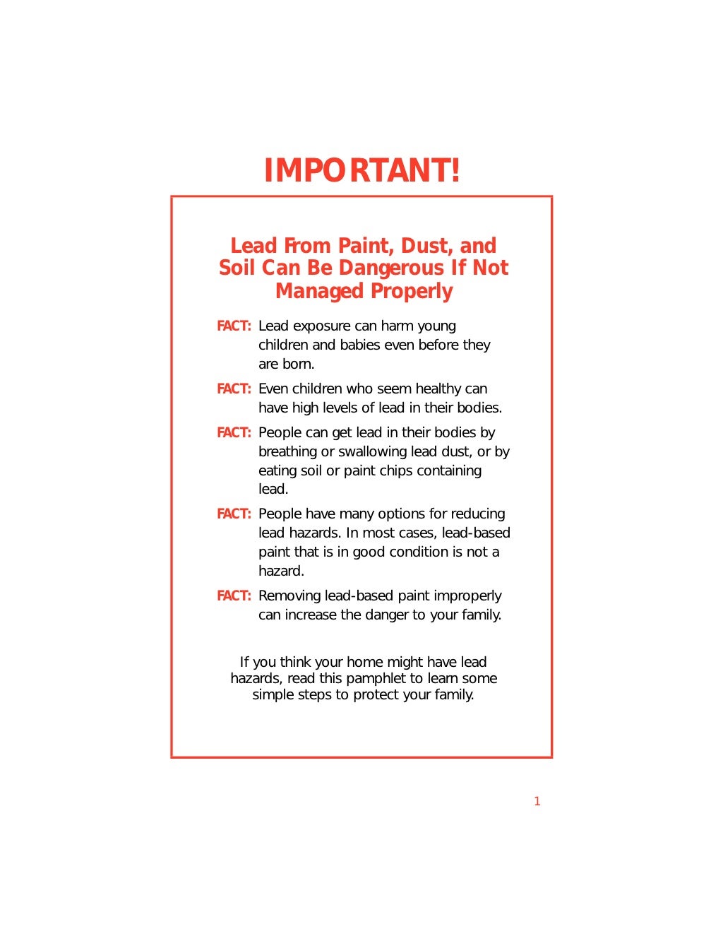 Lead Paint Epa Brochure