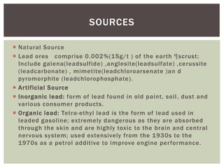 Lead poisoning & its treatment | PPTX