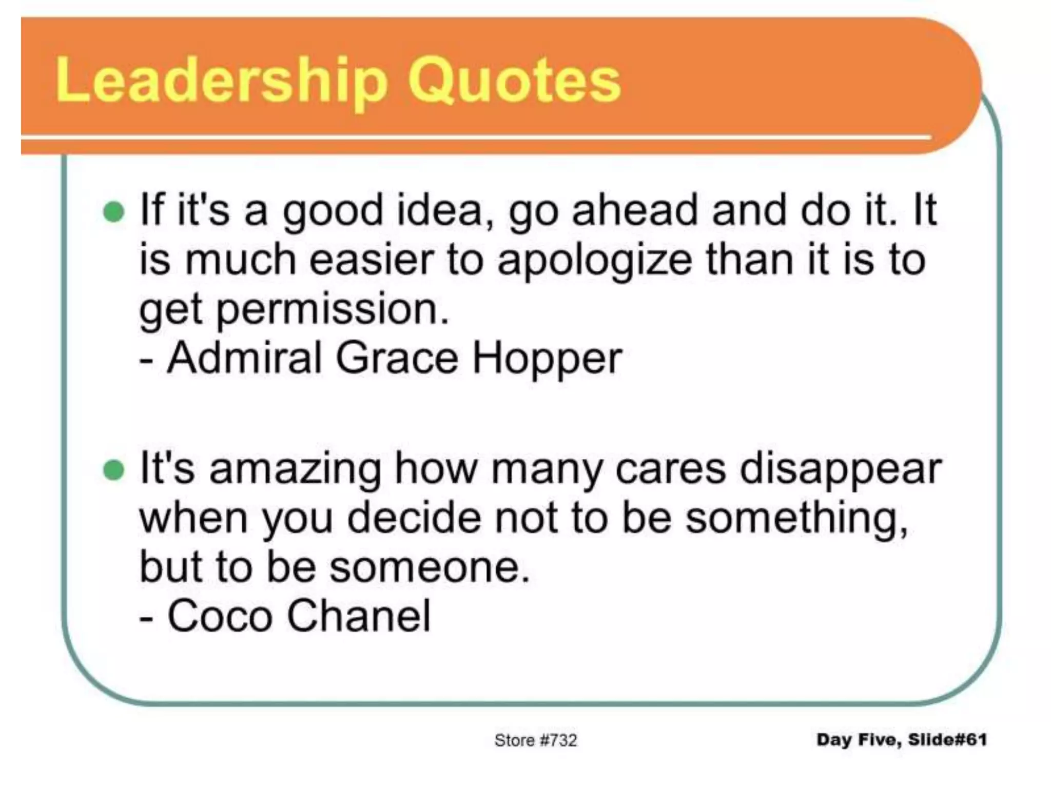 Leadrship training homedepot