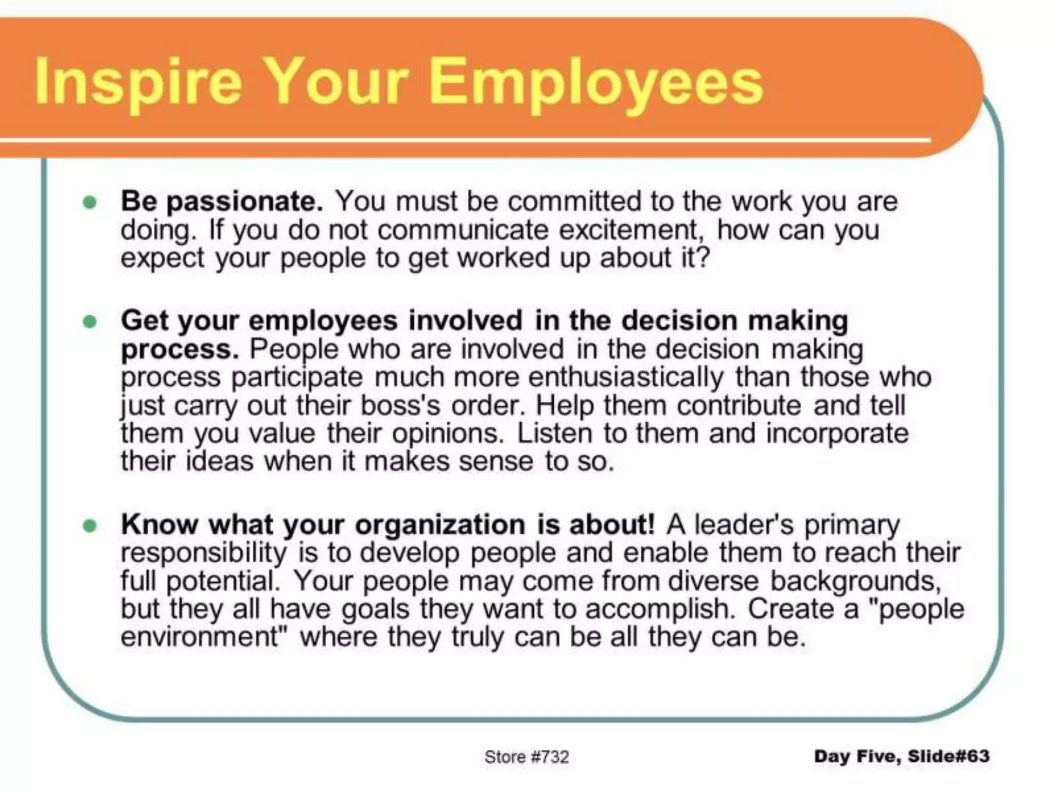 Leadrship training homedepot