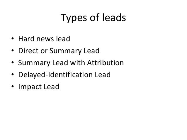 news leads