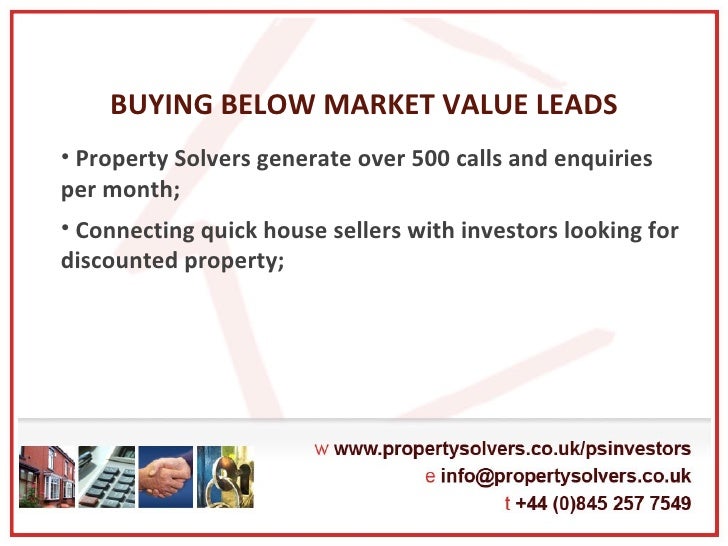 Buying Below Market Value Property Leads
