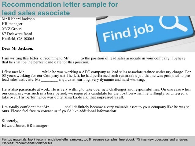 lead sales associate resume