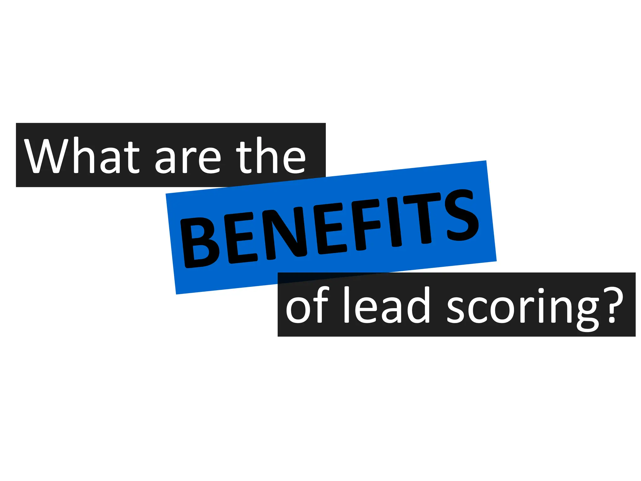 What are the

           of lead scoring?
 