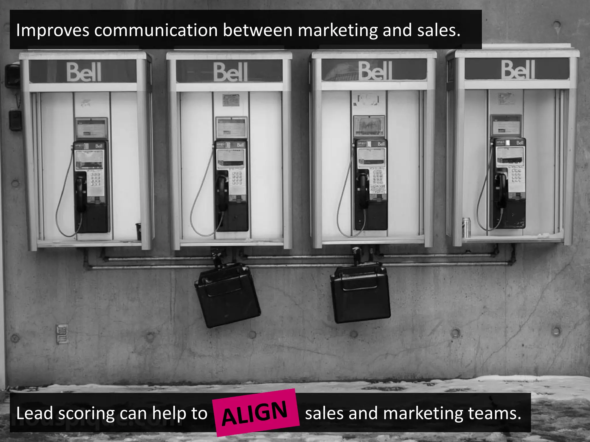 Improves communication between marketing and sales.




Lead scoring can help to         sales and marketing teams.
 