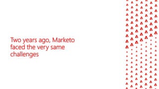 Two years ago, Marketo
faced the very same
challenges
 
