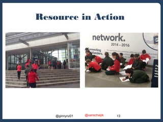 Resource in Action 
@ginnynz01 @vanschaijik 13 
 