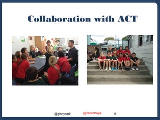 Collaboration with ACT 
@ginnynz01 @vanschaijik 6 
 