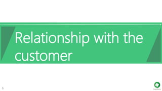 Subtitle subtitle
6
Relationship with the
customer
 