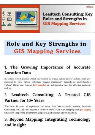 Leadtech Consulting: Advanced GIS Mapping Services for Impact | PDF