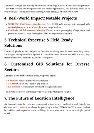 Leadtech Consulting: Advanced GIS Mapping Services for Impact | PDF